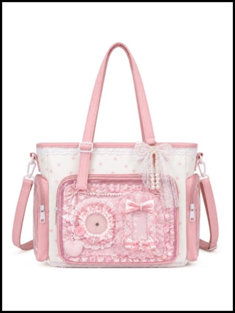 Ita Bag with DIY Accessory Kit - Clear Window PVC Display Bag for Pins, Badges